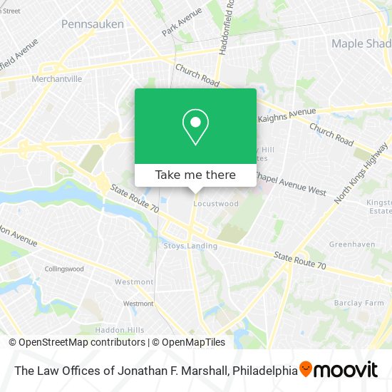 The Law Offices of Jonathan F. Marshall map