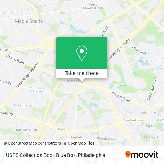 Mapa de USPS Collection Box - Blue Box