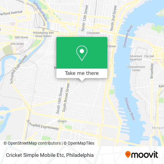 Cricket Simple Mobile Etc map