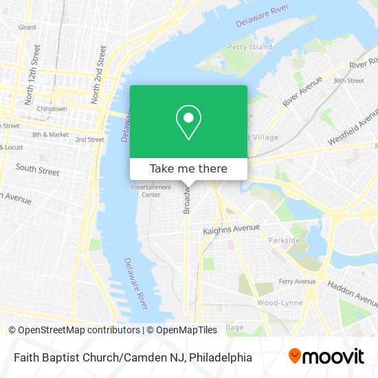 Mapa de Faith Baptist Church/Camden NJ