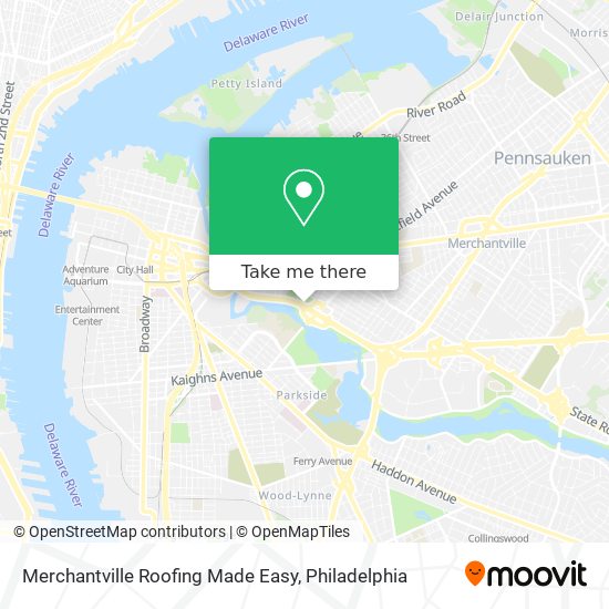 Mapa de Merchantville Roofing Made Easy