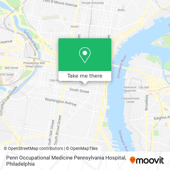 Mapa de Penn Occupational Medicine Pennsylvania Hospital