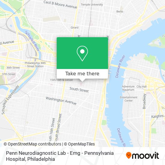 Mapa de Penn Neurodiagnostic Lab - Emg - Pennsylvania Hospital