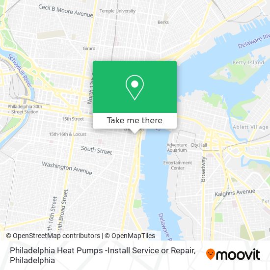 Mapa de Philadelphia Heat Pumps -Install Service or Repair