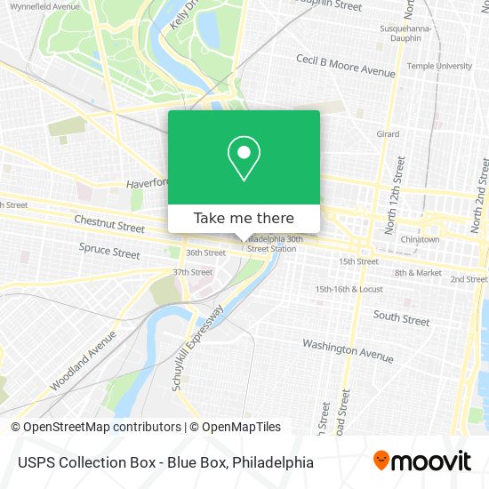 Mapa de USPS Collection Box - Blue Box