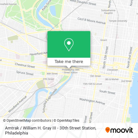 Amtrak / William H. Gray III - 30th Street Station map