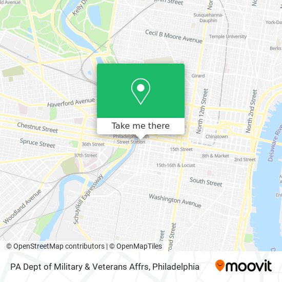 PA Dept of Military & Veterans Affrs map