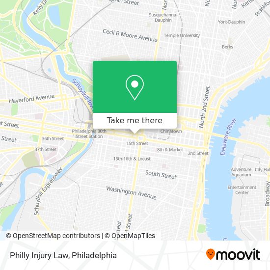 Mapa de Philly Injury Law