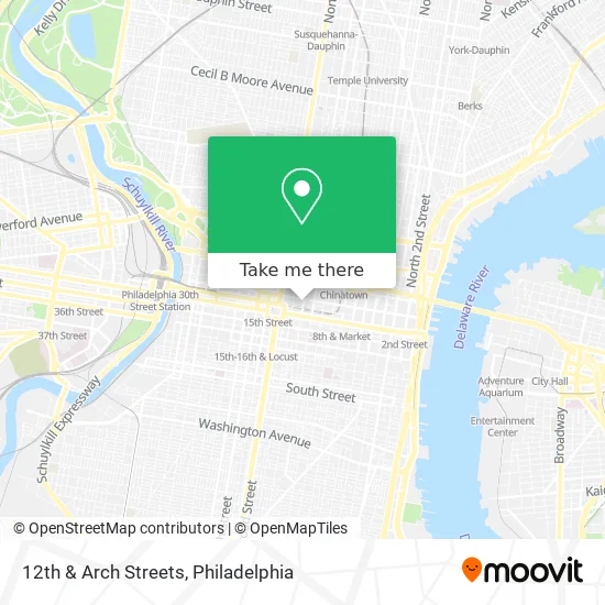 12th & Arch Streets map