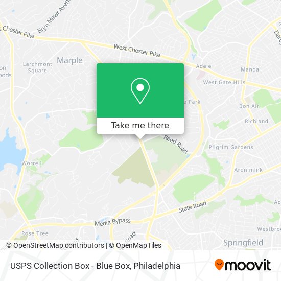 Mapa de USPS Collection Box - Blue Box