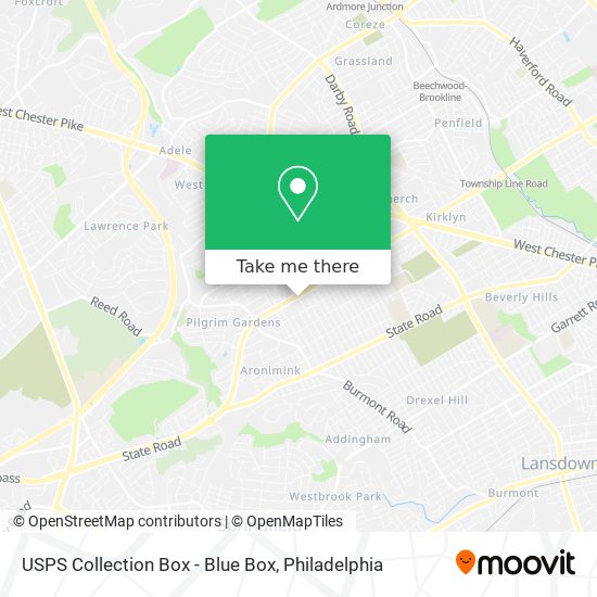 USPS Collection Box - Blue Box map