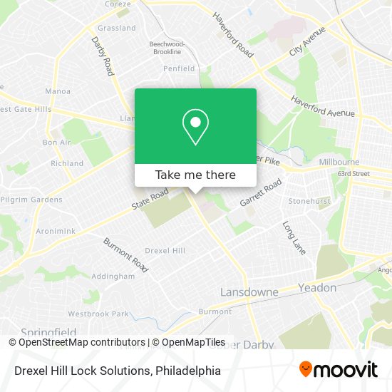 Mapa de Drexel Hill Lock Solutions