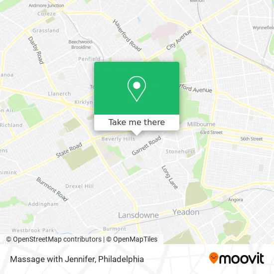 Massage with Jennifer map