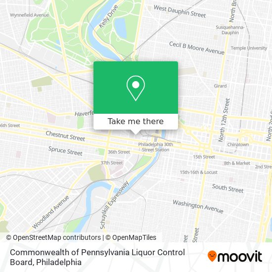 Mapa de Commonwealth of Pennsylvania Liquor Control Board