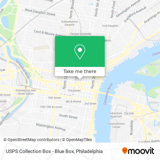 USPS Collection Box - Blue Box map