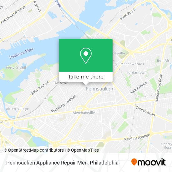 Mapa de Pennsauken Appliance Repair Men