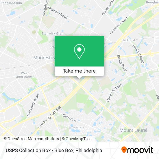 Mapa de USPS Collection Box - Blue Box