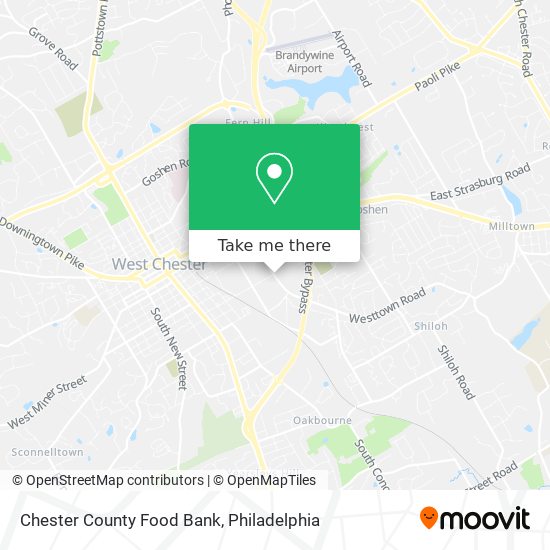 Chester County Food Bank map