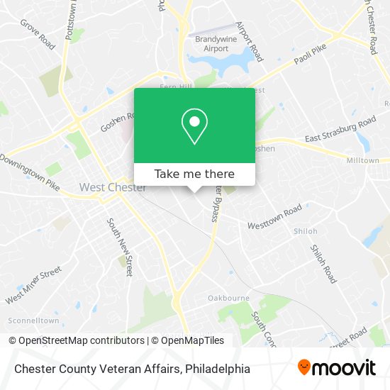 Chester County Veteran Affairs map