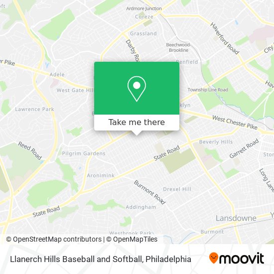 Mapa de Llanerch Hills Baseball and Softball