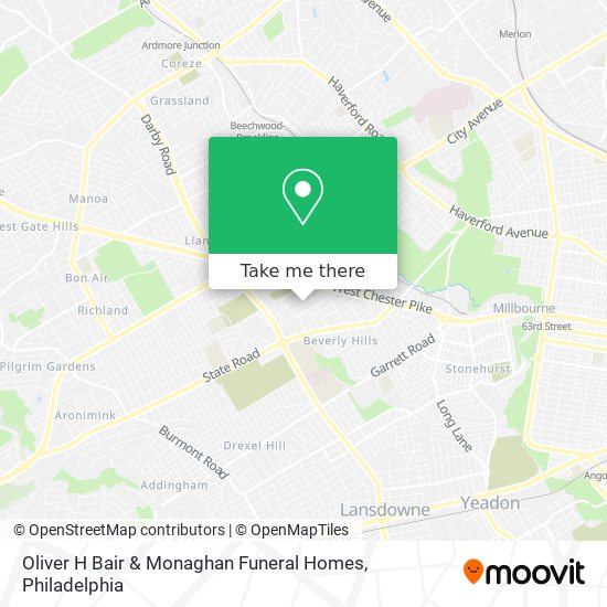 Oliver H Bair & Monaghan Funeral Homes map