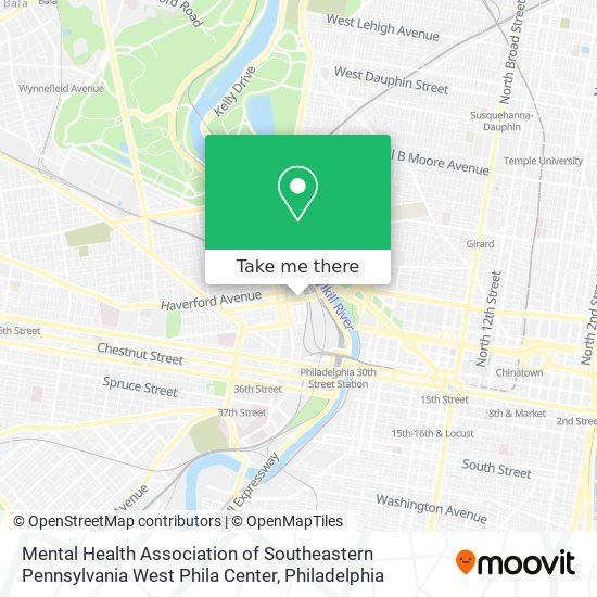 Mapa de Mental Health Association of Southeastern Pennsylvania West Phila Center