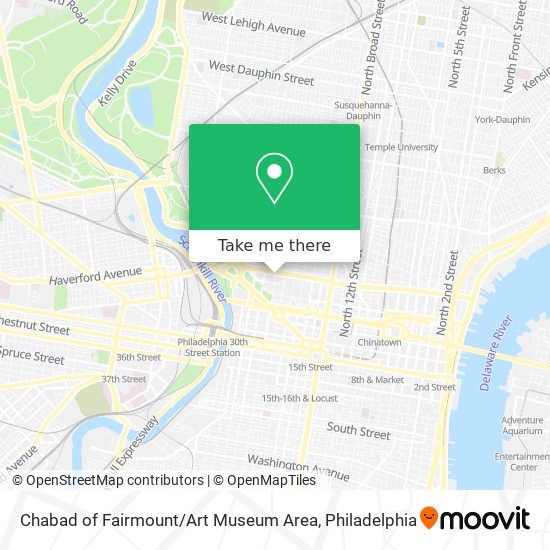 Mapa de Chabad of Fairmount / Art Museum Area