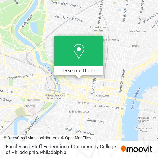 Faculty and Staff Federation of Community College of Philadelphia map