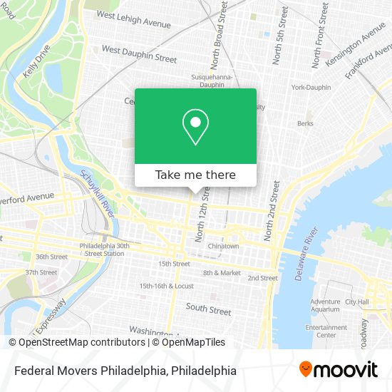 Federal Movers Philadelphia map