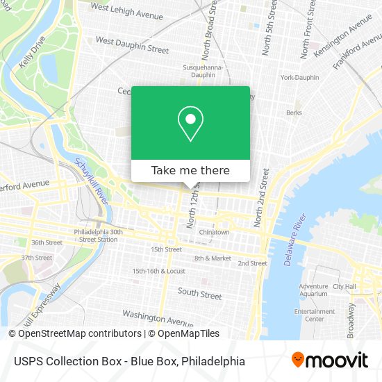 USPS Collection Box - Blue Box map