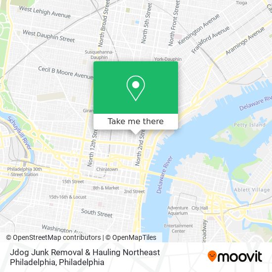 Jdog Junk Removal & Hauling Northeast Philadelphia map