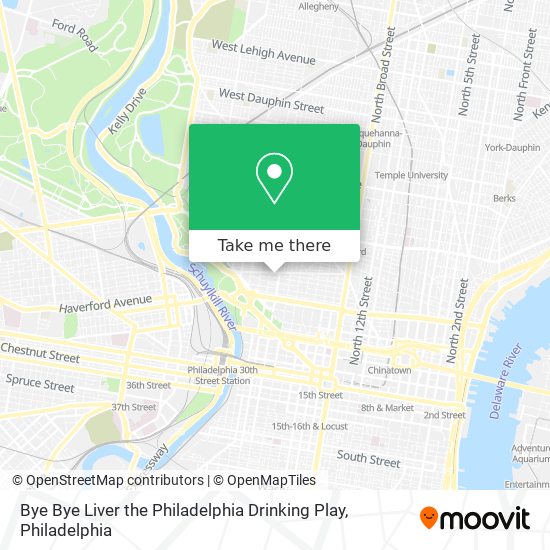 Mapa de Bye Bye Liver the Philadelphia Drinking Play
