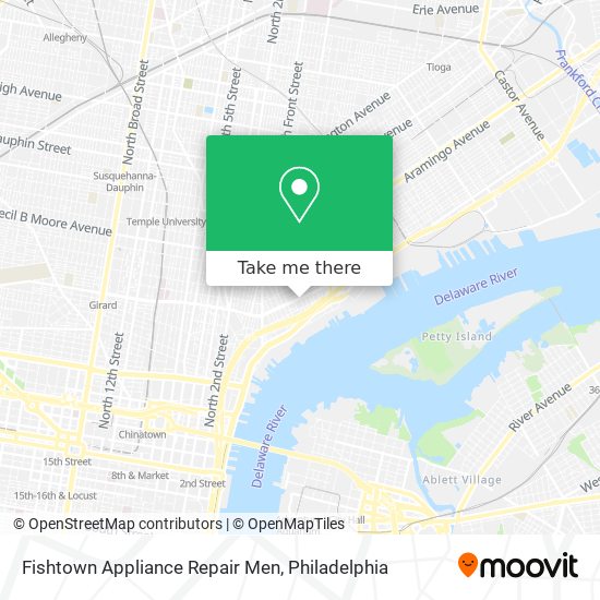 Fishtown Appliance Repair Men map