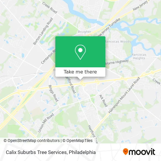 Calix Suburbs Tree Services map