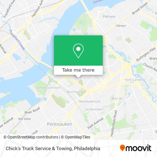 Chick's Truck Service & Towing map