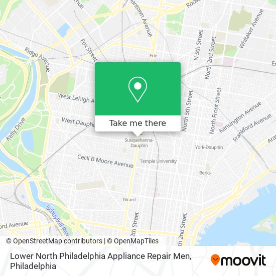 Mapa de Lower North Philadelphia Appliance Repair Men