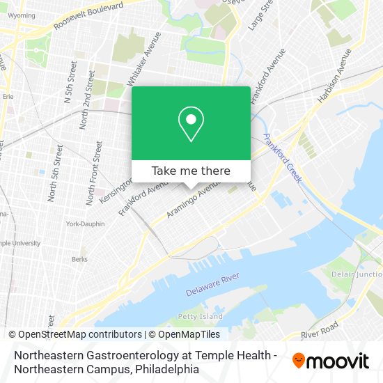 Mapa de Northeastern Gastroenterology at Temple Health - Northeastern Campus