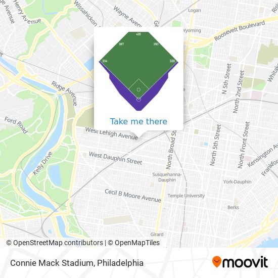 Connie Mack Stadium map