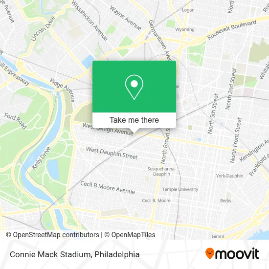 Connie Mack Stadium map