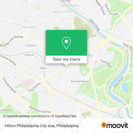 Hilton Philadelphia City Ave map
