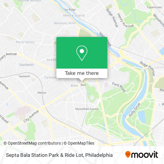 Septa Bala Station Park & Ride Lot map