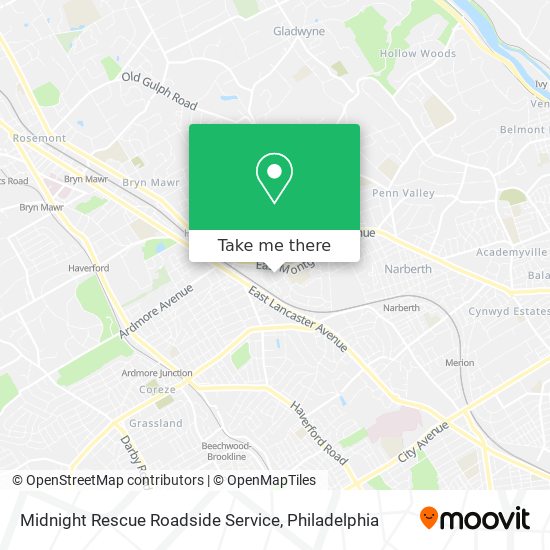 Midnight Rescue Roadside Service map