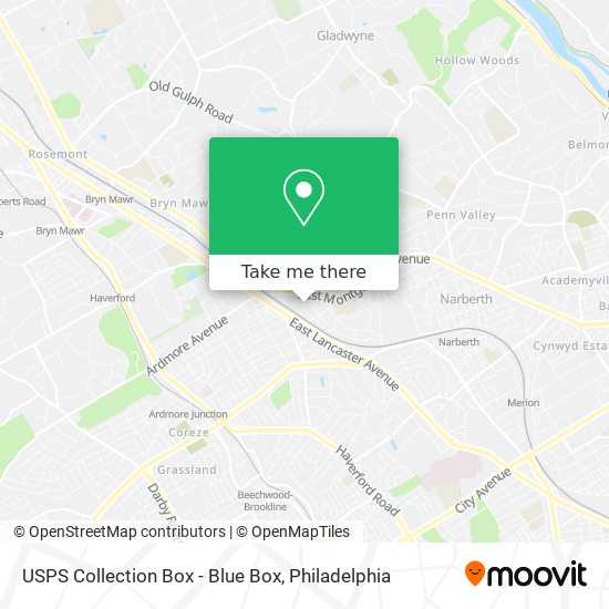 Mapa de USPS Collection Box - Blue Box