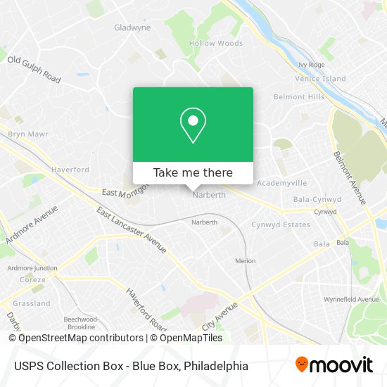 Mapa de USPS Collection Box - Blue Box