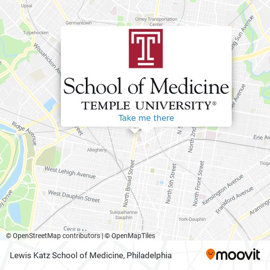 Mapa de Lewis Katz School of Medicine