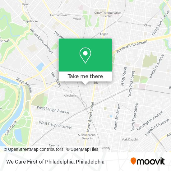 We Care First of Philadelphia map