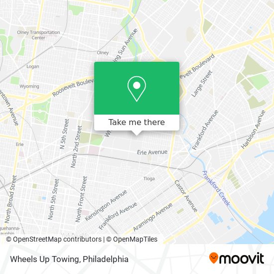 Wheels Up Towing map