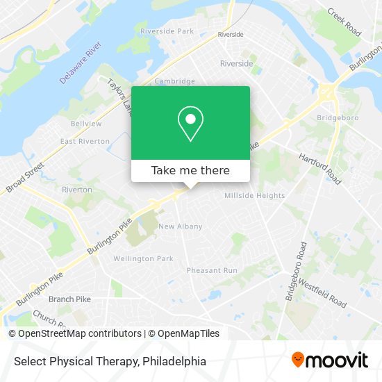 Mapa de Select Physical Therapy