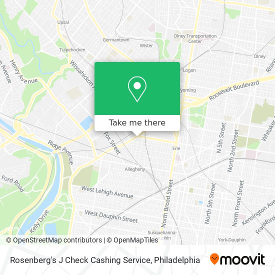 Mapa de Rosenberg's J Check Cashing Service