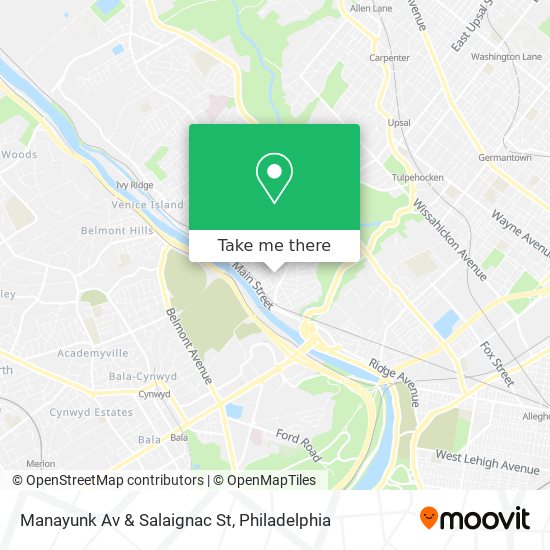 Manayunk Av & Salaignac St map